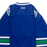 REEBOK Vancouver Canucks Home Womens Jersey Blue Long Sleeve USA V-Neck L