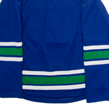 REEBOK Vancouver Canucks Home Womens Jersey Blue Long Sleeve USA V-Neck L