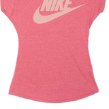 NIKE Womens T-Shirt Pink XS