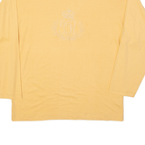 GINGER PARIS Mens T-Shirt Orange Long Sleeve Button Neck L