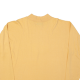 GINGER PARIS Mens T-Shirt Orange Long Sleeve Button Neck L