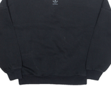ADIDAS Womens Sweatshirt Black V-Neck UK 6