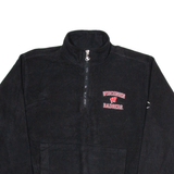 CHAMPION Wisconsin Badgers Mens Jumper Black 1/4 Zip Tight Knit L