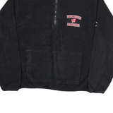 CHAMPION Wisconsin Badgers Mens Jumper Black 1/4 Zip Tight Knit L