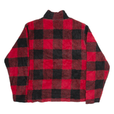 WRANGLER Mens Patterned Jumper Red Check 1/4 Zip Tight Knit L