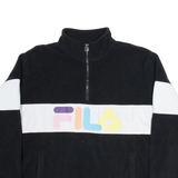 FILA Womens Fleece Black 1/4 Zip Tight Knit 2XL