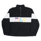 FILA Womens Fleece Black 1/4 Zip Tight Knit 2XL