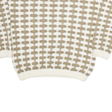 ESPRIT Womens Patterned Jumper Beige Geometric Tight Knit L