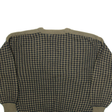 GABRIELLE Mens Patterned Jumper Green Geometric Tight Knit M