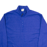 OLD NAVY Mens Fleece Blue 1/4 Zip Tight Knit L