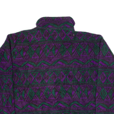 ROUGH DRESS Womens Patterned Fleece Purple Geometric 1/2 Zip Tight Knit L