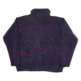 ROUGH DRESS Womens Patterned Fleece Purple Geometric 1/2 Zip Tight Knit L