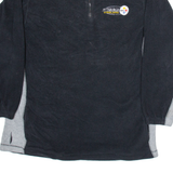 NFL Pittsburgh Steelers Mens Fleece Black 1/4 Zip Tight Knit L