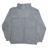 BOSS Mens Patterned Fleece Grey 1/4 Zip Tight Knit L