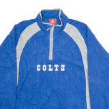 NFL Colts Mens Fleece Blue 1/2 Zip Tight Knit L