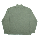 CHAPS Mens Jumper Green 1/4 Zip Tight Knit XL