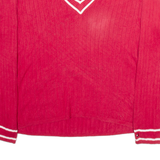 TOMMY HILFIGER Mens Jumper Red V-Neck Tight Knit L