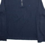 NAUTICA Mens Jumper Grey 1/4 Zip Tight Knit M