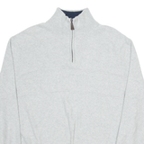 NAUTICA Mens Jumper Grey 1/4 Zip Tight Knit L