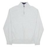 NAUTICA Mens Jumper Grey 1/4 Zip Tight Knit L