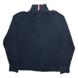 TOMMY HILFIGER Mens Jumper Blue Tight Knit L