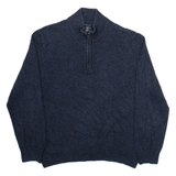 CALVIN KLEIN JEANS Mens Jumper Blue 1/4 Zip Tight Knit XL