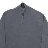 NAUTICA Mens Jumper Grey 1/4 Zip Tight Knit L