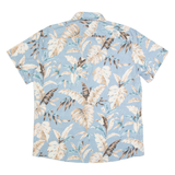 Mens Hawaiian Shirt Blue Floral XL