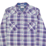 HILFIGER DENIM Womens Shirt Purple Check Long Sleeve L