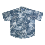 HAPPY LIFE Mens Shirt Blue Crazy Pattern M