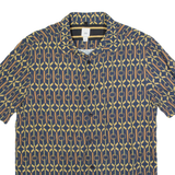 RIVER ISLAND Mens Shirt Black Crazy Pattern M