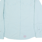 COLUMBIA Womens Plain Shirt Blue Long Sleeve M