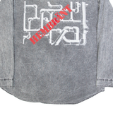 VIZENZIO Mens Denim Shirt Grey 90s Long Sleeve XL