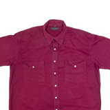 PRIORITY Mens Plain Shirt Maroon 90s XL