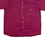 PRIORITY Mens Plain Shirt Maroon 90s XL