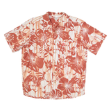 DECATHLON Mens Hawaiian Shirt Red 90s Floral M
