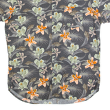 KIABI Mens Hawaiian Shirt Grey Floral L