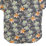 KIABI Mens Hawaiian Shirt Grey Floral L