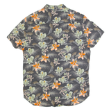 KIABI Mens Hawaiian Shirt Grey Floral L