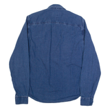 ARMANI EXCHANGE Casual Fitted Mens Plain Shirt Blue Long Sleeve S