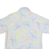 ISLAND REPUBLIC Mens Hawaiian Shirt Blue Silk 90s Floral M