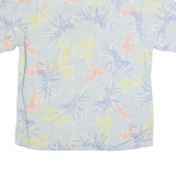 ISLAND REPUBLIC Mens Hawaiian Shirt Blue Silk 90s Floral M