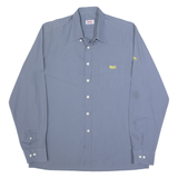 LONSDALE Mens Plain Shirt Grey Long Sleeve L