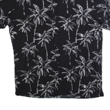JACK & JONES Mens Hawaiian Shirt Black Floral M