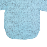 CLAUDIO Egyptian Mens Shirt Blue 90s Crazy Pattern L