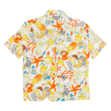 Ocean Womens Shirt Cream 90s Crazy Pattern S