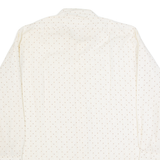 Mens Shirt Cream 90s Striped Long Sleeve M