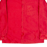 CIEN Mens Plain Shirt Red 90s Long Sleeve M