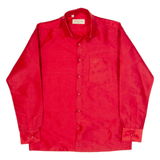 CIEN Mens Plain Shirt Red 90s Long Sleeve M