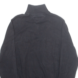 TOMMY HILFIGER Mens Jumper Blue 1/4 Zip Tight Knit S